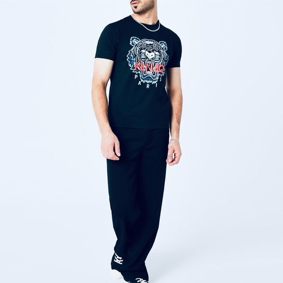 EUC Women’s Large/Men’s Medium Kenzo Graphic Tiger Print Cotton Tee Dark Navy - Picture 5 of 12